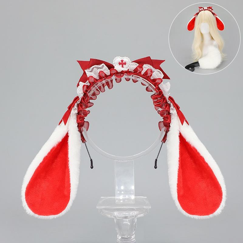 Lolita Bow Rabbit Ears KC Alice Rabbit Ears Headband Halloween Lop Rabbit Tail Set
