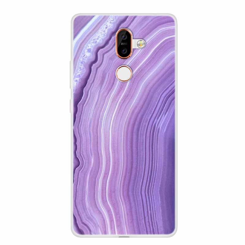 För Nokia 7 Plus Fodral Marmor Mjuk Silikon Baksida Telefonfodral Modefodral Coque Nokia7 Plus Stötsäkert Fundas