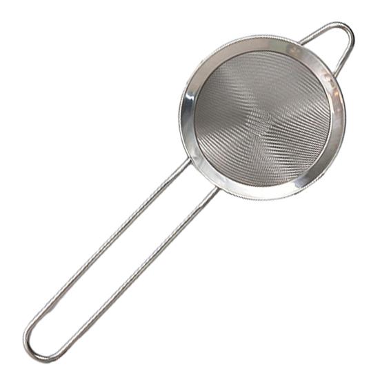 Fine Mesh Kitchen Strainer Stainless Steel Colander Skimmer with Handle Multi-functional Sieve Sifters for Food Tea Rice Juice Flour Baking серебряный