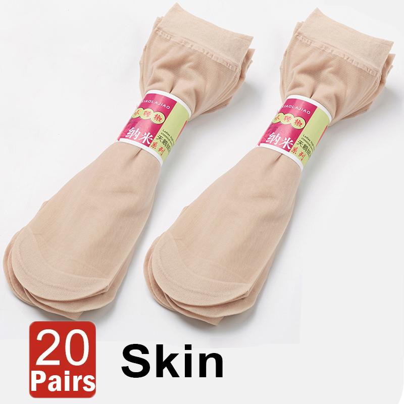 Summer Transparent Crystal Invisible Socks Women Sexy Ultra-thin Breathable Elastic Short Silk Socks Ladies Ankle Socks