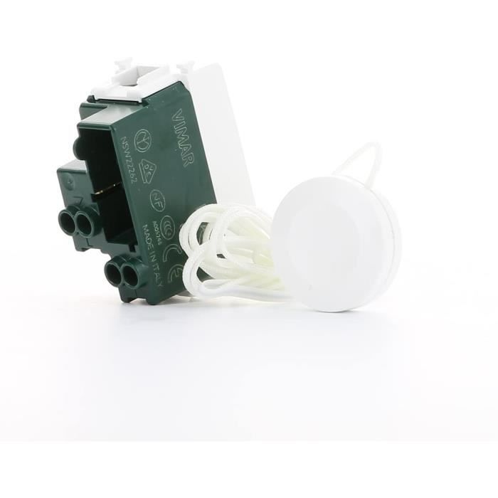Bouton poussoir - VIMAR - 1P - Blanc - 10A - Filaire