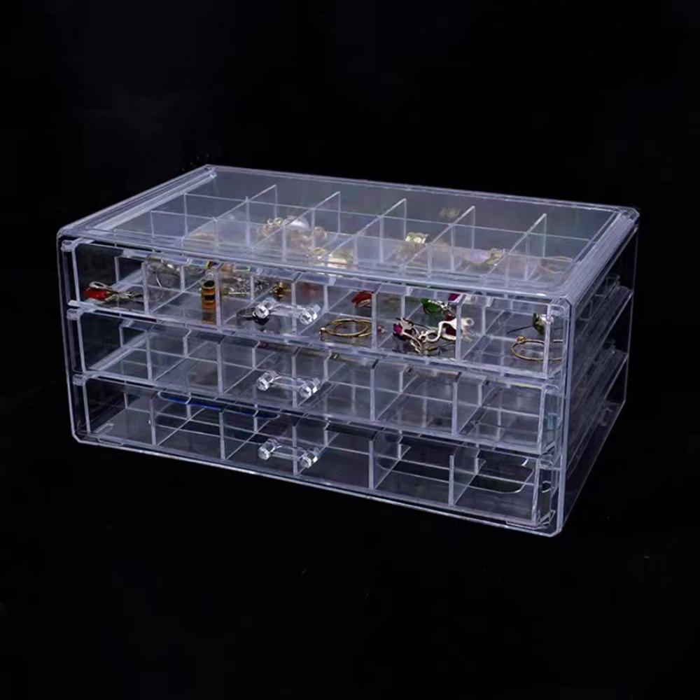 Transparent Nail Organizer Box PS Necklace Bracelet Rack Jewelry Storage Box  for Earrings Rings