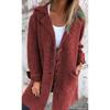 Autumn Winter Women's Clothes Trench Casual Solid Long Sleeve Outerwears Vintage Lapel Mid Length Coats Suit Jackets