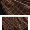 Retro Thickened Women's Autumn Winter High-End Slim-Fitting Plaid Wool Midi Skirt