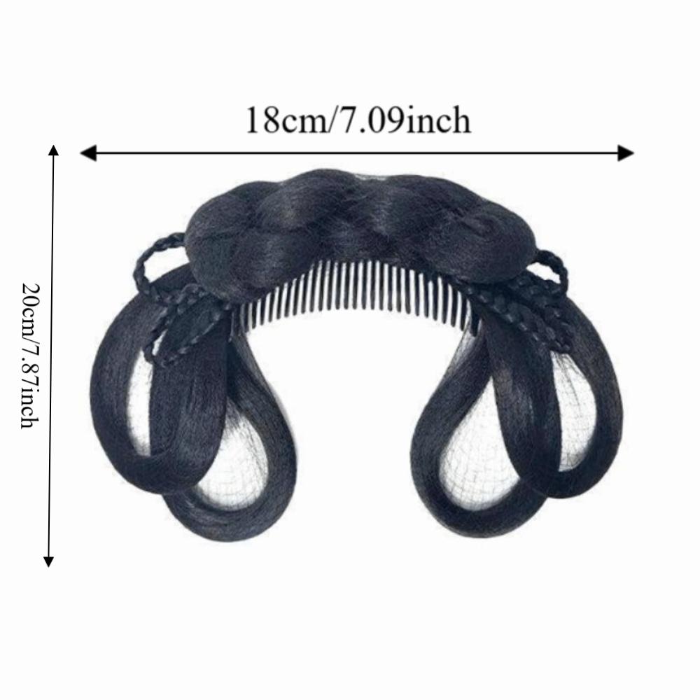 Headdress Girls Chinese Chignon Black Princess Hair Bun Cosplay Wig Integrated Hair Bun  for Kids