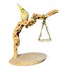 Natural Vine Parrot Swing Chew Toy Interactive Training Hanging Cage Decor For Budgies Cockatiels Small Pet Birds Supplies