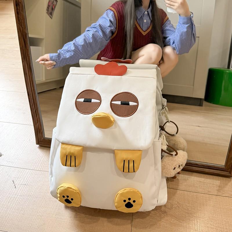 Cute cartoon funny schoolbag lightweight go out leisure travel backpack large capacity nylon versatile backpack