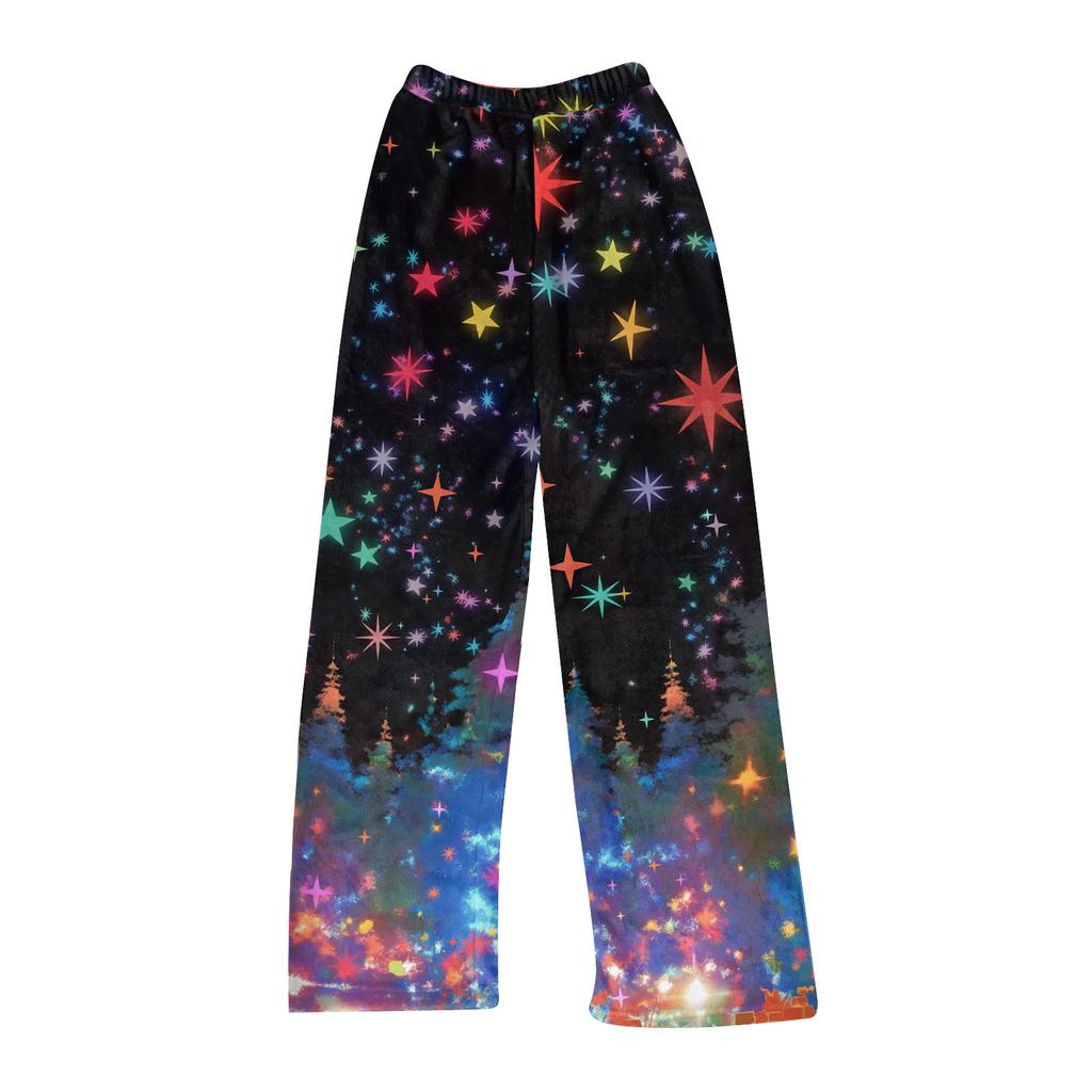 Children's Winter Pants Full Length Long Christmas Printed Pants