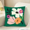 Retro Abstract Plants And Flowers Cushion Cover Reversible Plush Pillow Cover For Car Sofa Bedroom Decorative Gift Pillowcase
