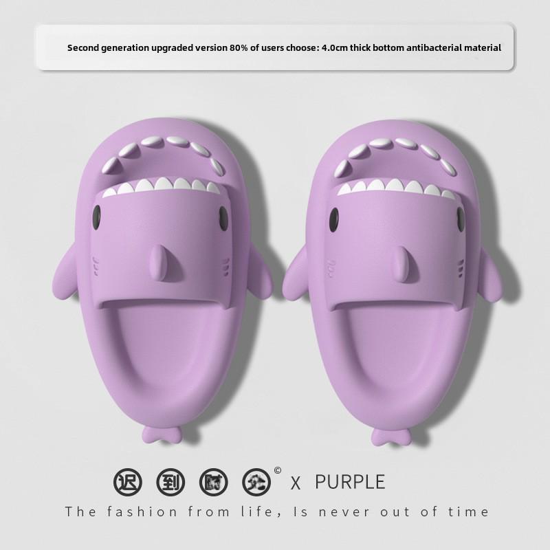 Thick-Soled Shark EVA Slippers for Kids and Parents - Non-Slip, Soft, Indoor Summer Sandals