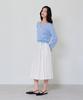 THEELO Strap Detail V-Neck Knit Top (Light Blue)