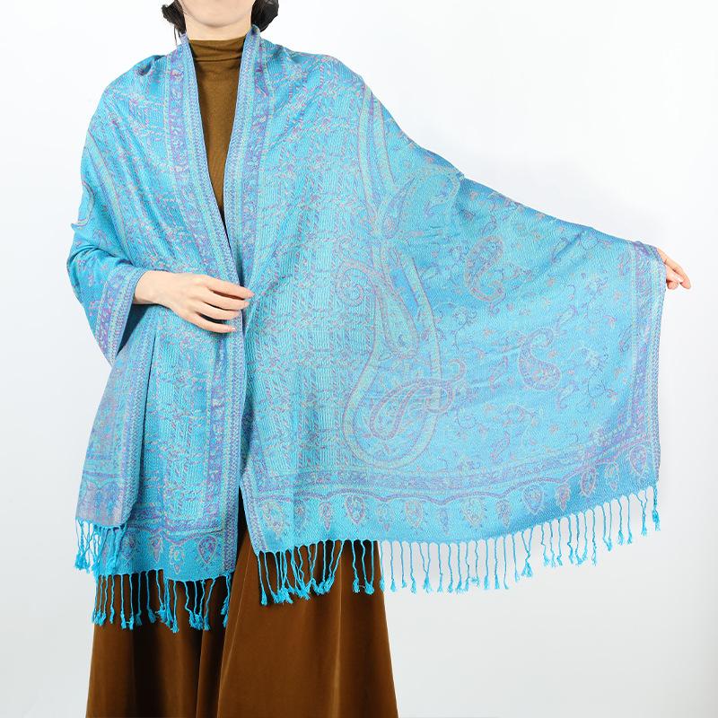 Autumn and Winter Retro Cape Shawl Bohemian Light Luxury Long Scarf Women's Scarf Accessories