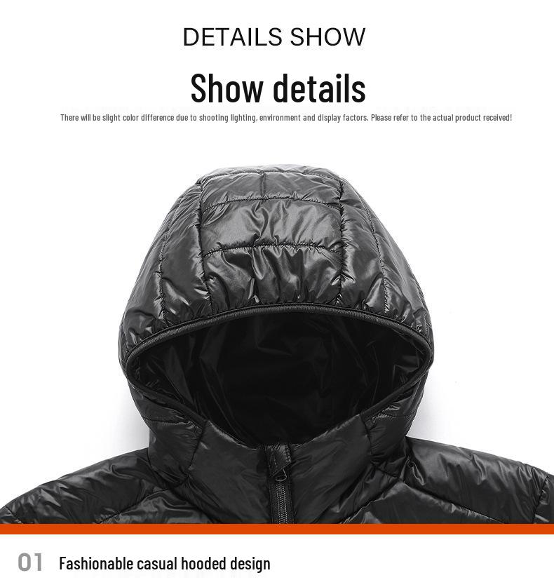 NASA2024 Men's Lightweight Down Jacket - Short, Portable, Thin, Packable, Plus Size, for Autumn & Winter