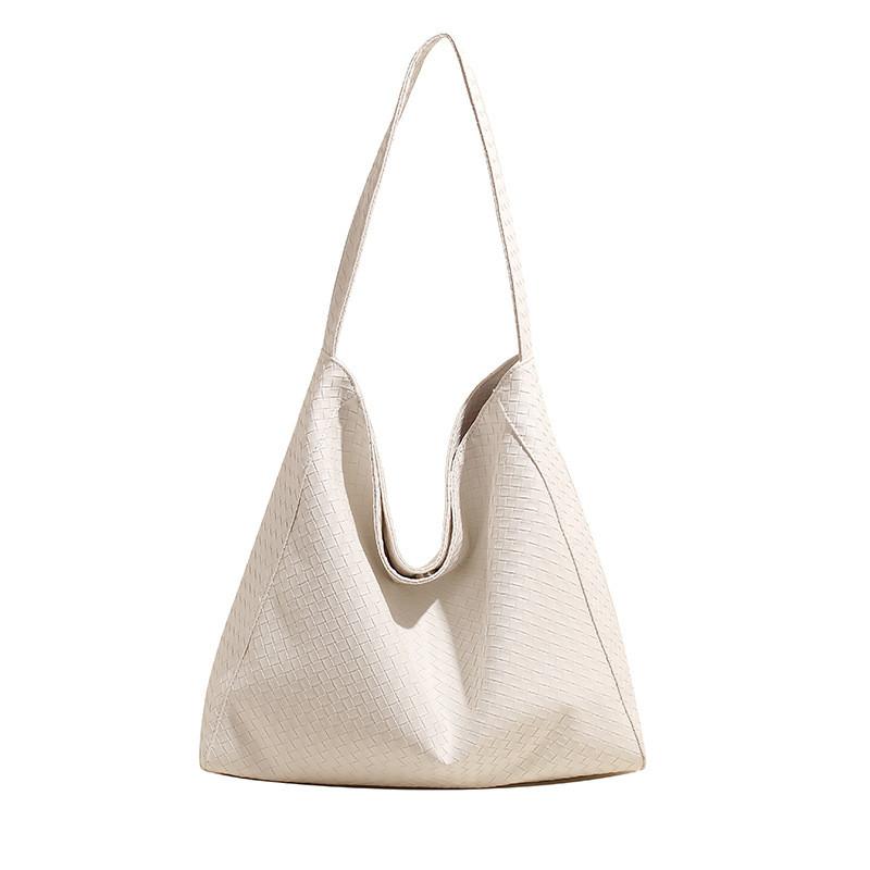 Ielgy Diamond Woven Bucket Bag Simple All-Match Large-Capacity Casual Fashion Shoulder Bag