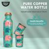 Copper Water Bottle 1 Ltr | Copper Water Bottle with Glass Set | Meena Work | 100% Pure | Leak-Proof | 2 Water Glass 300ml each