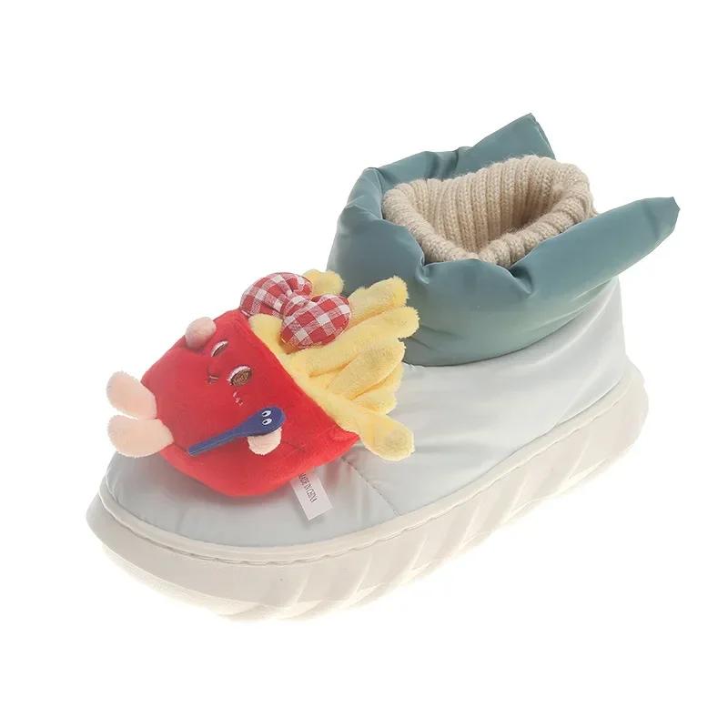 Fashion Hamburg Fries Women Snowy Boots New  Winter Korean Edition Plush Thermal Comfort Cotton Shoes Outdoor Flat Casual Soft Shoes