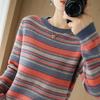 Female Korean Harajuku Sweater for Women Loose Striped Knitted Pullovers Vintage Women's Sweaters Pullover