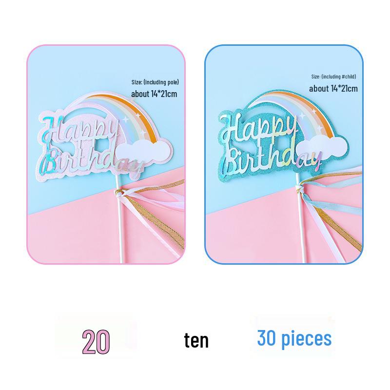 Dazzling Rainbow Tassel Birthday Cake Topper - Dessert Table Decoration