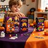 Soft Rubber Stress Relief Toy Halloween Squeeze Advent Calendar, 24 Day Ghost Pumpkin Fidget Collectible Figures Toys Set, Gift Box for