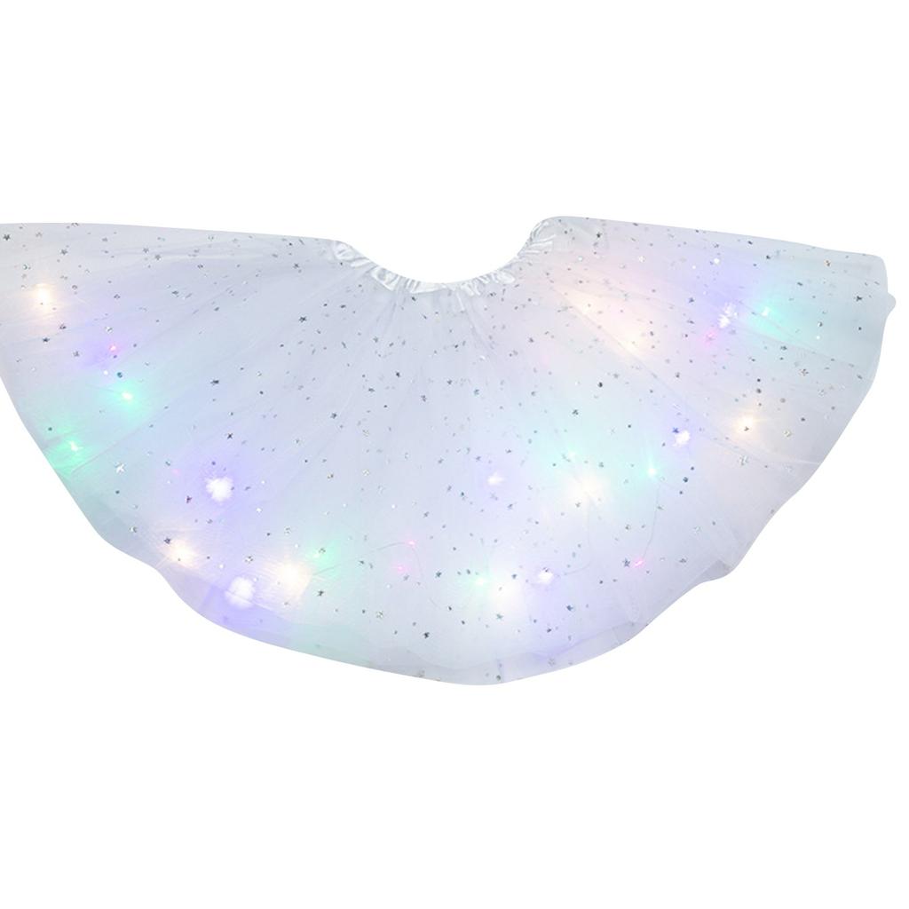 Women's Sequined Light-emitting Half-length Mesh Skirt LED Light Tulle Skirt