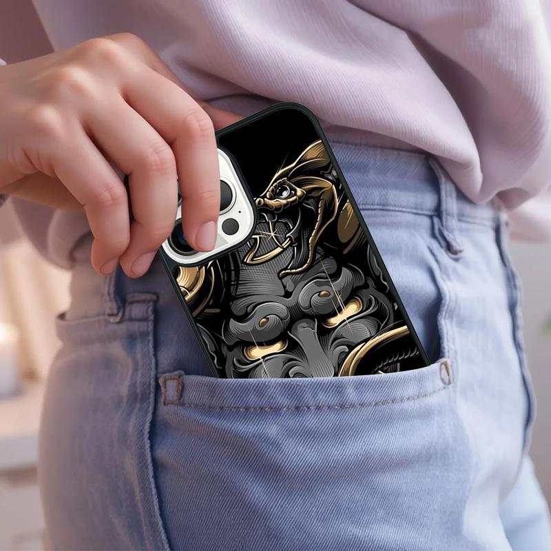 Japanese Hannya Mask Phone Case For iPhone 17 Air 15 16e 14 13 Pro Max Coque 12 11 Pro Max PLUS Cover