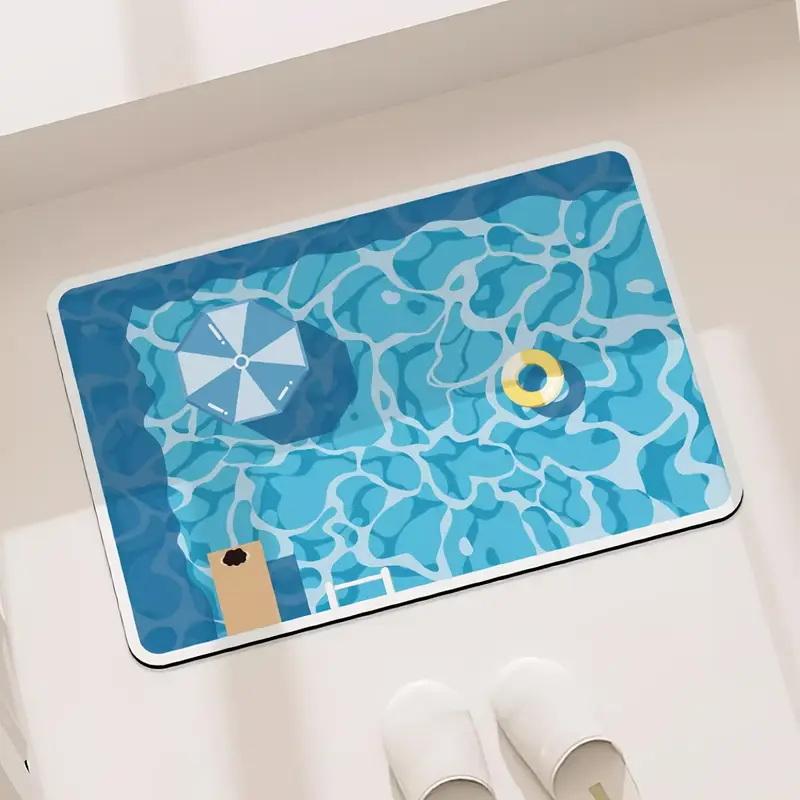 Diatom Mud Floor Mats Absorbent Quick-Drying Bathroom Floor Mats Household Bathroom Wear-Resistant Non-Slip Foot Mats
