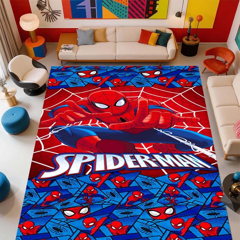 3D Printed Children s Educational Play Mat/Door Mat | Spider-Man Cartoon Pattern Living Room Rug | Flannel Holiday Decorative Ma 60x90cm