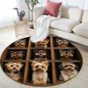 Yorkshire Terrier pattern round rug,Carpet Rug for Living Room Bedroom Sofa Playroom Decor,Non-slip Floor Mat,Holiday Gifts and Birthday Gifts