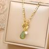 6 Colors Shiny Zirconia Comma Water Drop Pendant Clavicle Chain Choker Classic for Woman Girl Daily Party Jewelry Holiday Gift