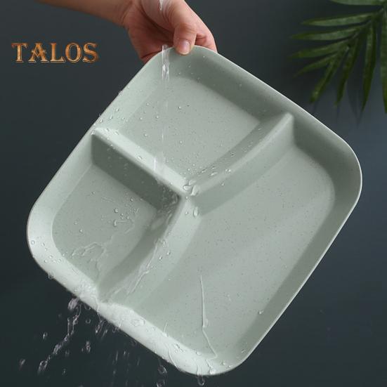 Rechteckiger Speiseteller mit 3 Fächern, lebensmittelechtes PP, spülmaschinenfest, für Erwachsene und Kinder, Frühstück, Snack, Gemüse, Mahlzeiten, Servierteller, Küchenzubehör