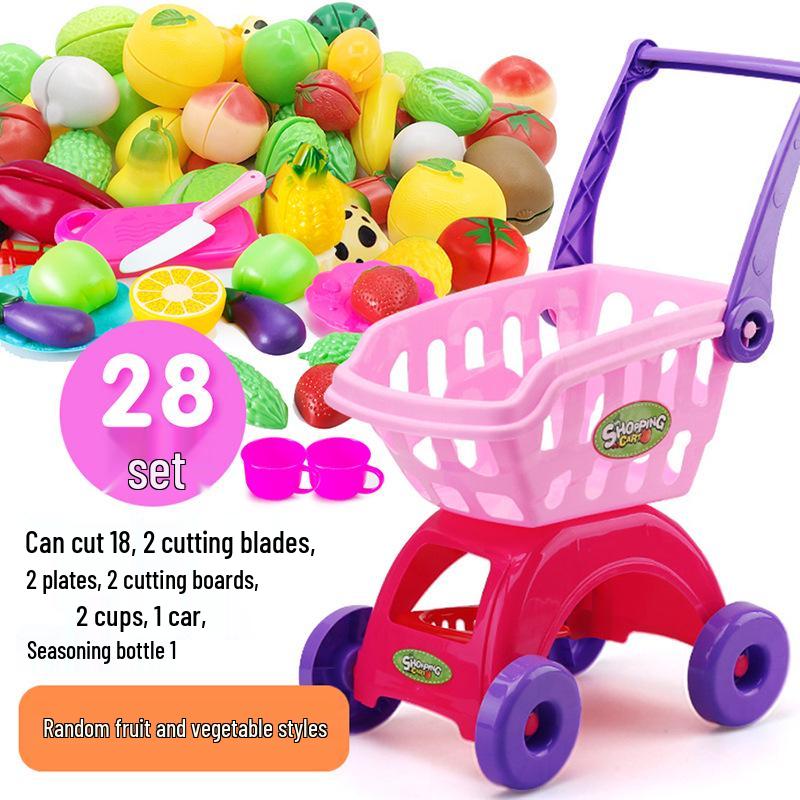 Kids' Shopping Cart Toy Set with Fruit Cutting (Multiple Sizes)
