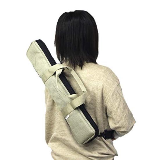 Shinobue Yokobue Soft Case V7 with Shoulder Produced by Yasushi Available In 4 Holds 6 Sonido Shinobue/Yokobue Strap, Tsukuda, Colors! Flutes, (Cream)