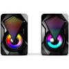 X2USB Mini Desktop Speaker, 3.5MM Jack, 2.0 Wired, RGB Lights, Luminous Audio.