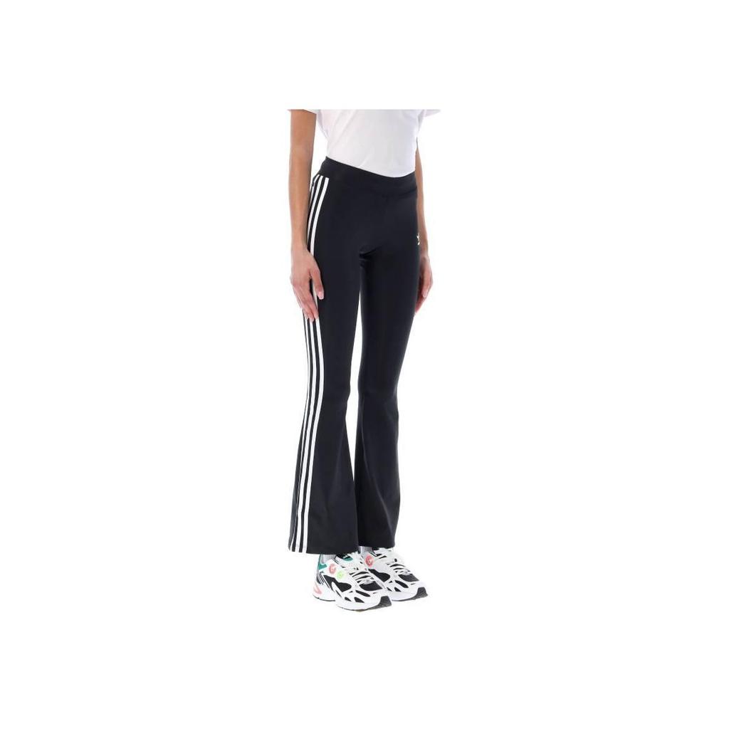 adidas Originals Logo Striped Elastic Casual Pants Women Bottoms Black HM2139