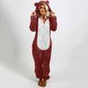 Women's Fashion Fleece-Lined Thickened Fleece Hooded Pyjamas With Zip-Up Onesie