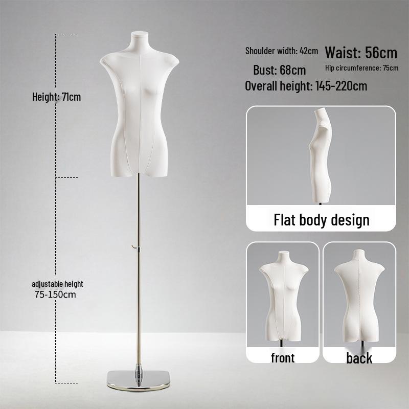 Adjustable Height Mannequin Stand with Arms for Women's Clothing Display