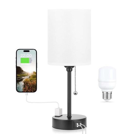 Bedside Lamp with USB Port Dimmable 3 Color Temperatures Flicker Free Eye