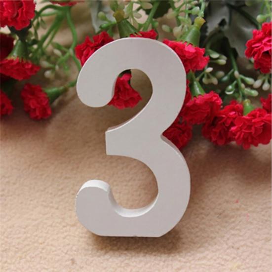 0–9 weiße Holzzahlen für Hochzeit, Party, Dekoration, Hotel, Heimdekoration, Foto-Requisiten