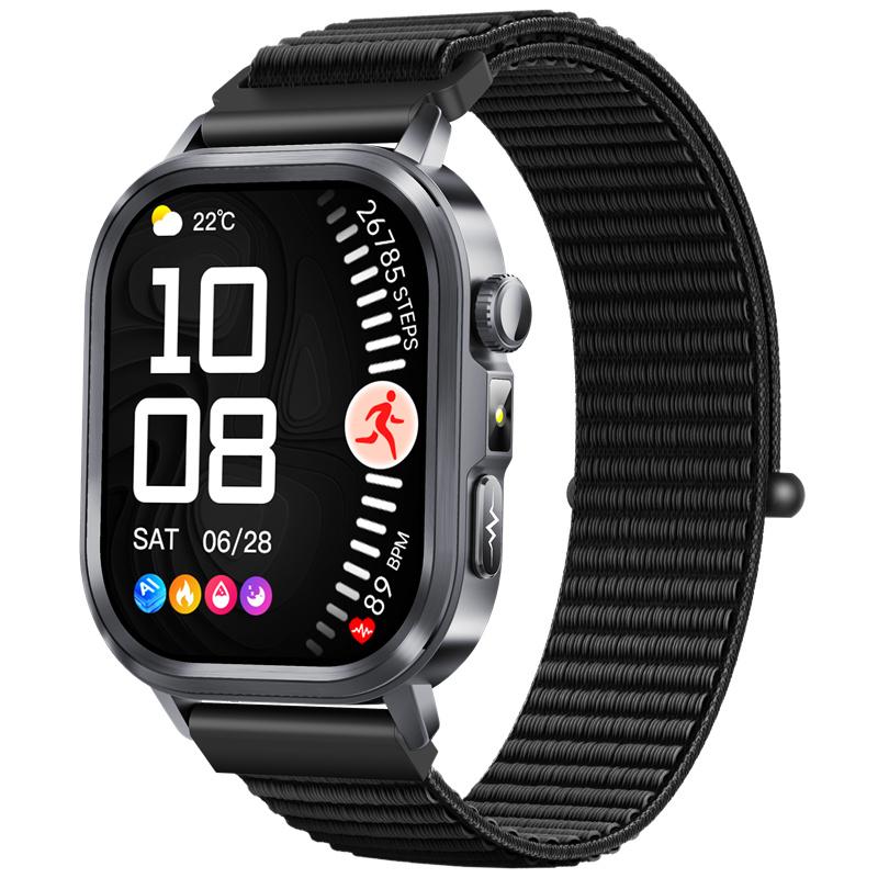 ET573 AMOLED Screen Smart Watch ECG Health Monitoring Men Outdoor Sports Fitness Flashlight BT Calling SOS AI Voice Smartwatch