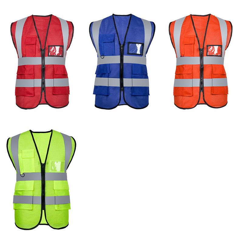 Multi-Pocket Reflective Safety Vest for Construction and Traffic Duty