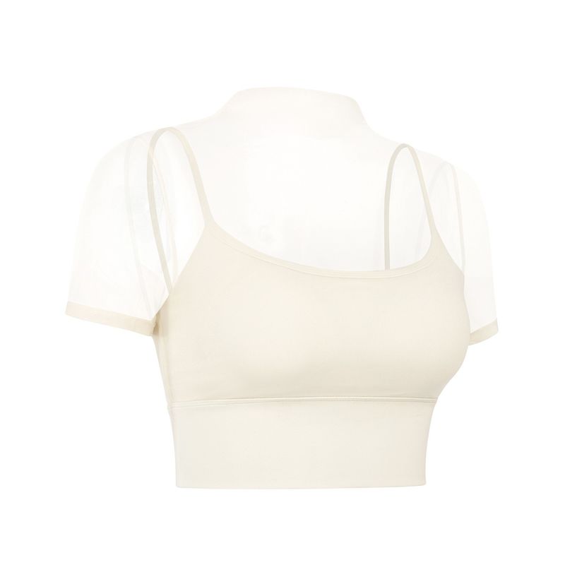 

Сетчатый дышащий комбинезон с вырезами для танцев и йоги Ivory White M