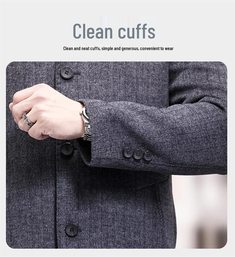 2026 Men's Double-Sided Woolen Coat: Winter Stand Collar Fashion Cashmere Jacket for Middle-Aged