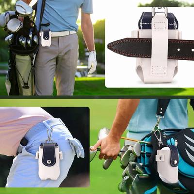 1Pc Waist Belt Hanging Keychain Golf Bag Portable Golf Tee Storage Leather Case Outdoor Sports Golf Case Empty Balls Bag