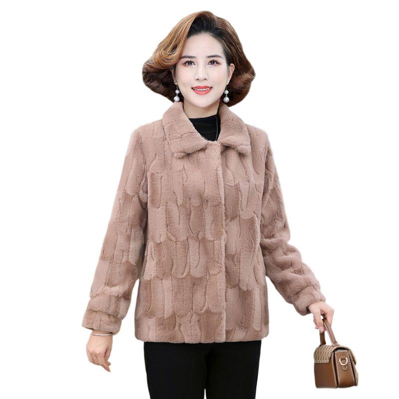 New imitation mink fur coat women's autumn and winter thickened fashion large size women's cotton clothes mother clothes plus cotton