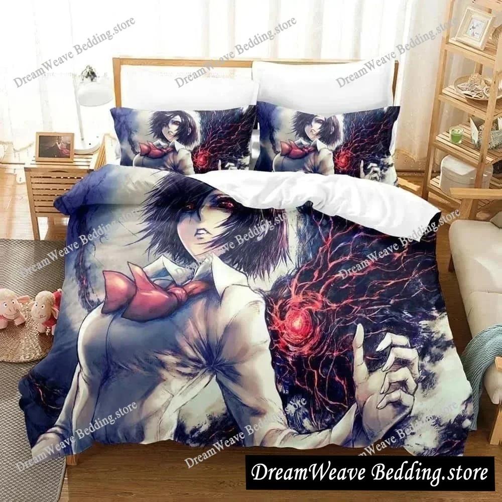3D Print Anime Bed Sheet Set Tokyo Ghoul Bedding Set Single Twin Full Queen King Size Bed Set Aldult Kid Bedroom Quilt Cover963