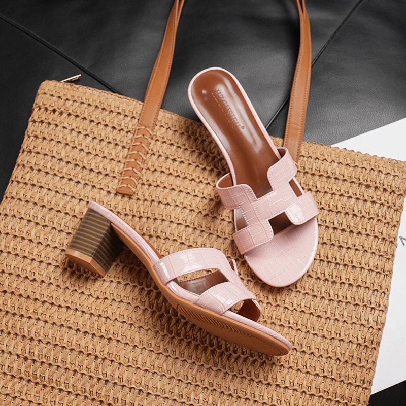 Dicke Sommer-Hausschuhe für Damen – 2025 Mode, Sandalen mit 5 cm hohem Absatz