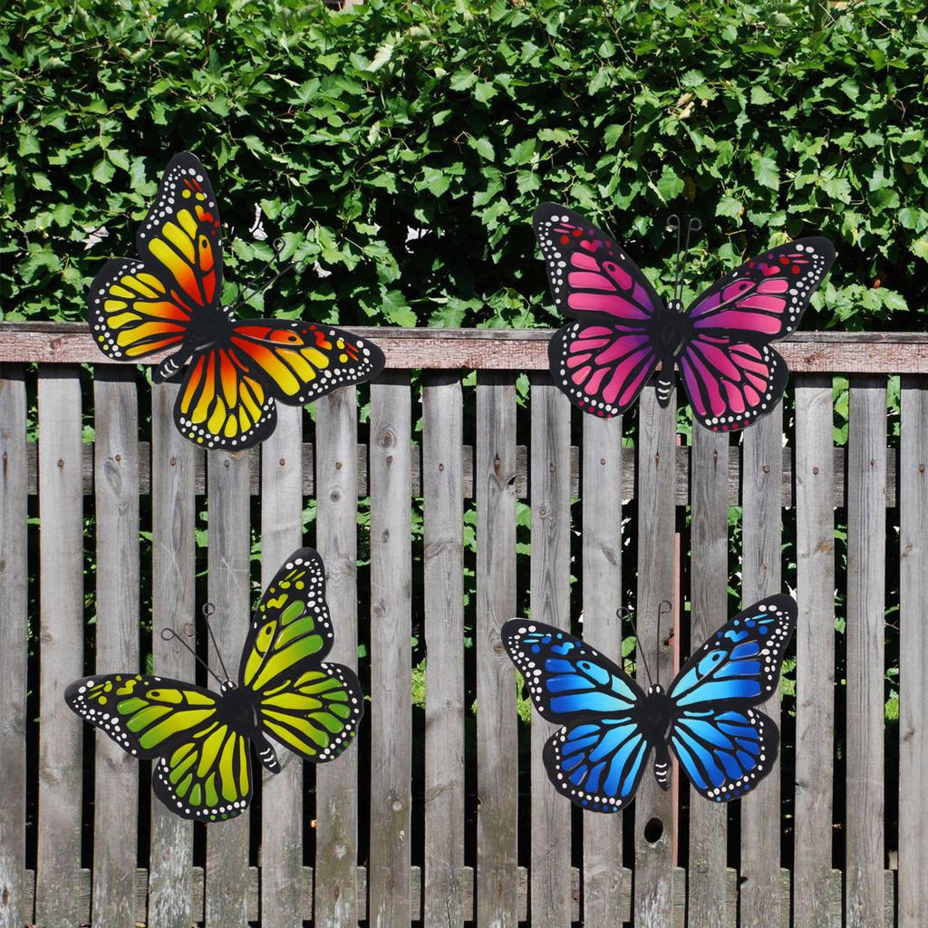 Striped Butterfly Fine Metal Wall Decoration Toy For Garden Home Gift Decor