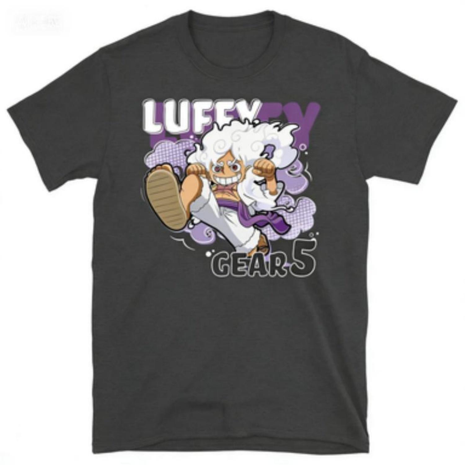 

2026 Summer 100New Purecotton One PieceChopper Luffy Art Anime Character Pattern Ventilate Short SleeveTshirt Round Art Shirt S чёрный
