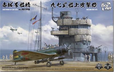 Border Model Japanese Navy Aircraft Carrier Akagi Bridge Deck Type 97 Carrier Attack Aircraft Plastic Model BSF001 1/35 w/Flight +