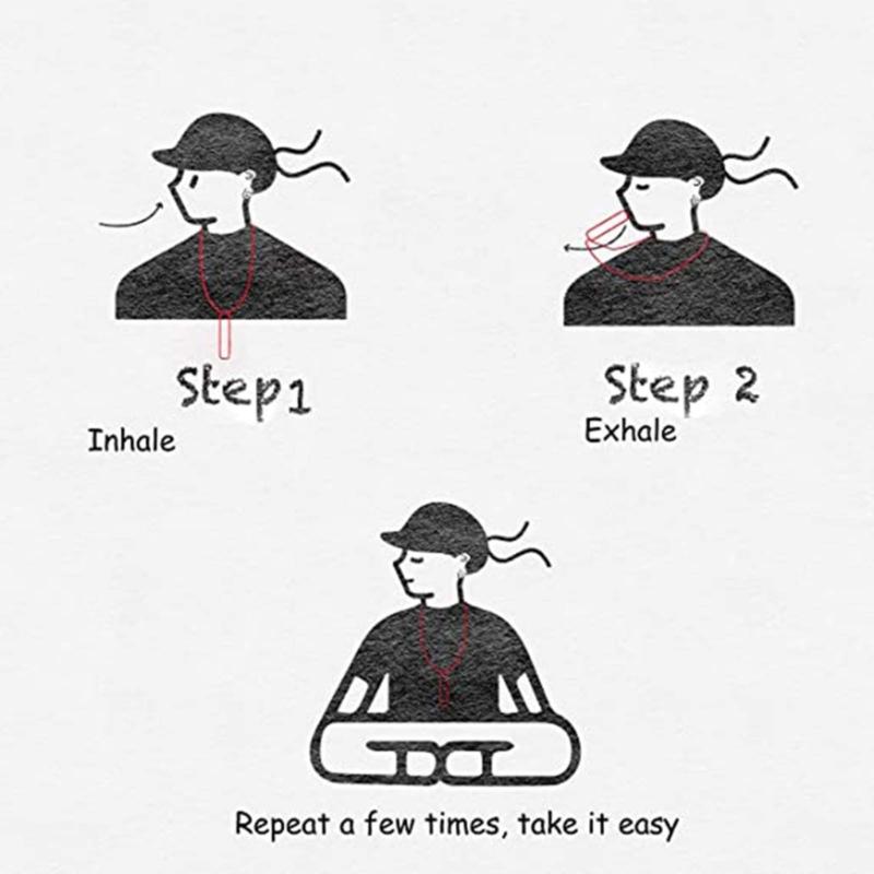 Couple Stainless Steel Mindfulness Breathing Necklace for Women Men Anxiety Relief Pendant Stress Panic Attack Relief Meditation